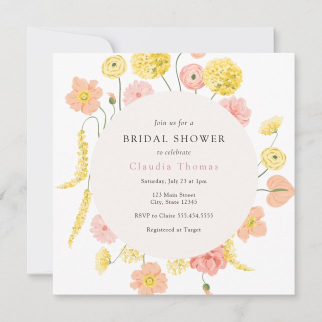 Blooming Floral Bridal Shower Invitation (Front)