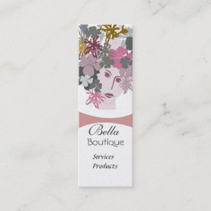 Blooming Floral Garland Fairy Woman Makeup Artist Mini Business Card