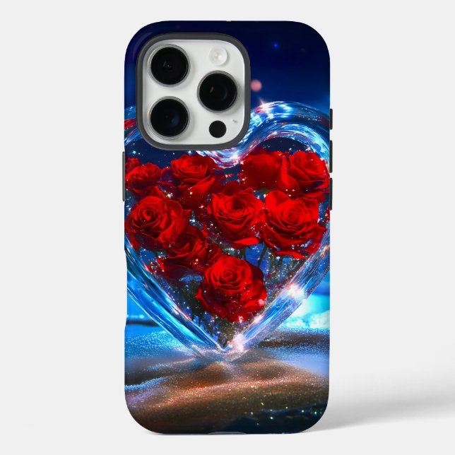 Blooming Floral Heart Crystal Case-Mate iPhone Case (Back)
