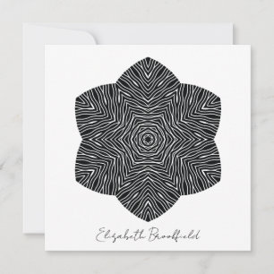 Blooming Floral Note Card in Black and White