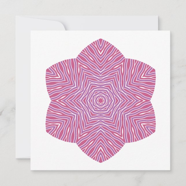 Blooming Floral Note Card in Red and Violet  (Front)