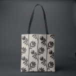 Blooming Floral Silhouette L black flowers Tote Bag<br><div class="desc">Background colour: dark beige YOU CAN MODIFY THE COLOR OF THE BACKGROUND Stems rise like whispers, each bloom a soft expression of life unfolding. Delicate leaves curl & stretch in rhythmic elegance, timelessly serene. This floral motif brings warmth, balance and an organic touch to fabric, transforming your look into artistic...</div>