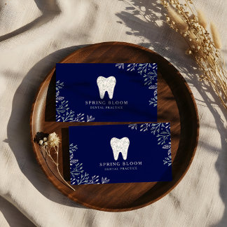 Blooming Flourishing Dental Tooth Tree Logo Business Card