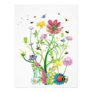 Blooming Flowers for Wild Bees and Bumblebees Photo Print