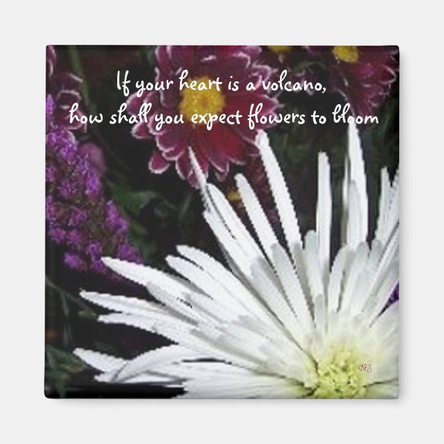 Blooming Flowers Inspiration Quotes Magnet (Front)