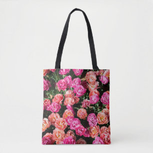 Blooming flowers make a floral background texture tote bag