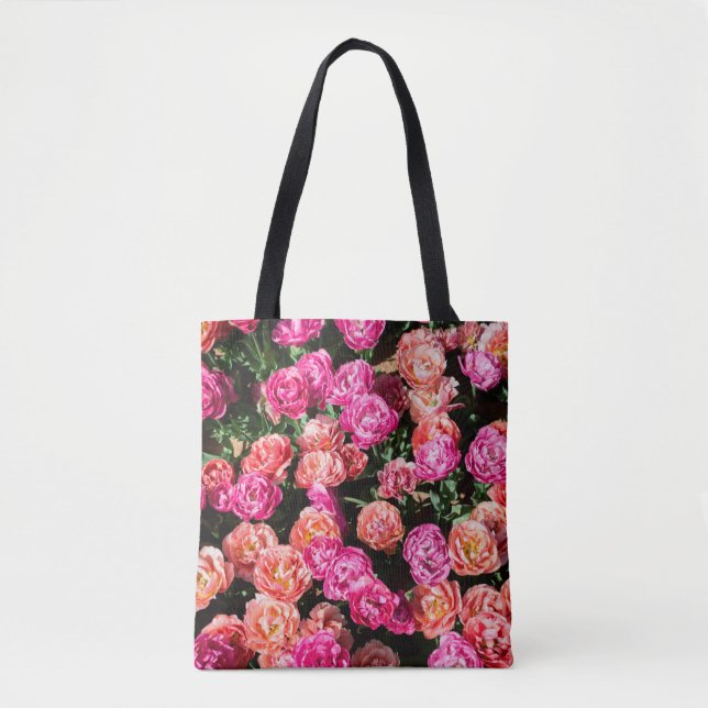 Blooming flowers make a floral background texture tote bag (Front)