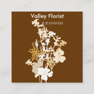 Blooming Flowers Modern Professional Cute Floral Square Business Card