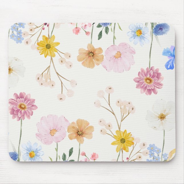 Blooming Flowers Mouse Mat (Front)