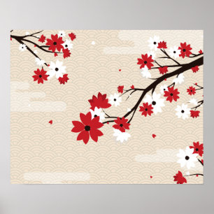 Blooming flowers poster