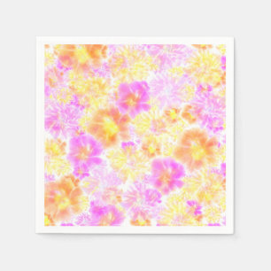 Blooming Flowers Shibori Floral Tie Dye Pattern    Napkin