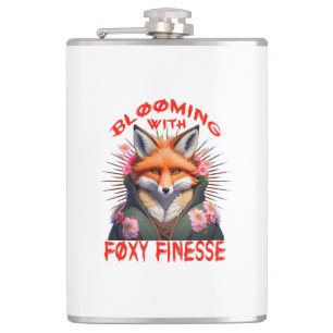 Blooming Fox Fashion Aesthetic Hip Flask