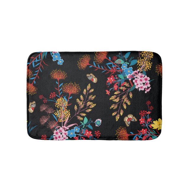 Blooming Garden Butterflies Liberty Style Bath Mat (Front)