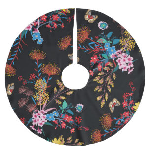 Blooming Garden Butterflies Liberty Style Brushed Polyester Tree Skirt