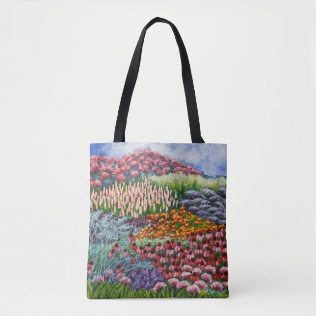 Blooming Garden/Garden in August Artwork/Painting Tote Bag (Front)