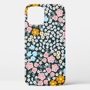 Blooming garden with roses and wildflowers. Vintag iPhone 12 Case