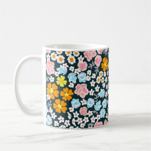 Blooming garden with roses and wildflowers. Vintag Coffee Mug
