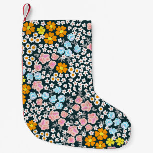 Blooming garden with roses and wildflowers. Vintag Small Christmas Stocking