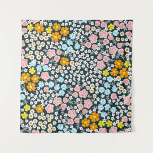 Blooming garden with roses and wildflowers. Vintag Tapestry