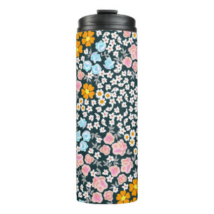 Blooming garden with roses and wildflowers. Vintag Thermal Tumbler