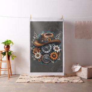 Blooming Gears: Steampunk cowboy style.  Fabric