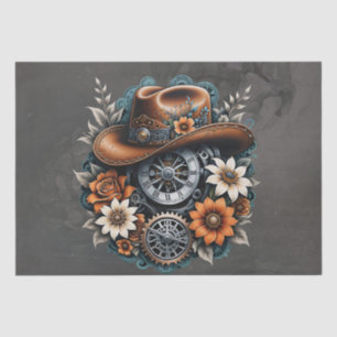 Blooming Gears: Steampunk cowboy style. Tissue Paper