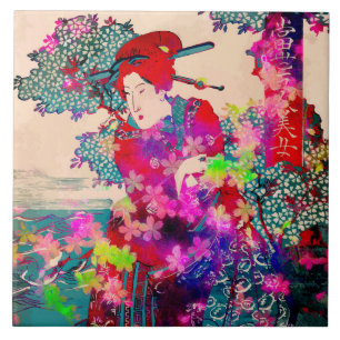 Blooming geisha Ceramic Tile
