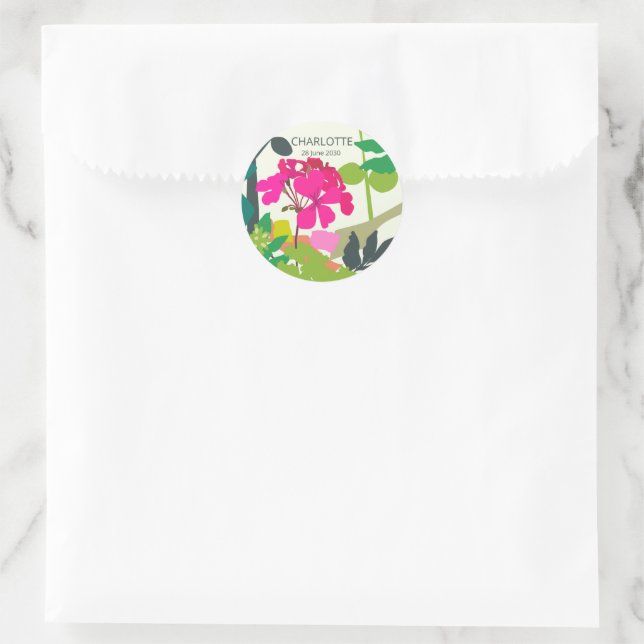  Blooming Geraniums Florist Garden Party  Classic Round Sticker (Bag)
