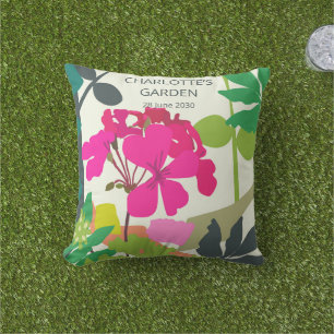  Blooming Geraniums Florist Garden Party  Cushion