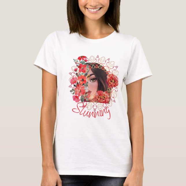 Blooming girl, print on demand t-shirt (Front)