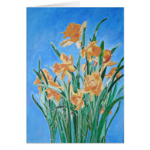 Blooming Golden Daffodils Bold Line Art