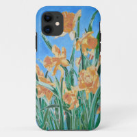 Blooming Golden Daffodils Bold Line Art