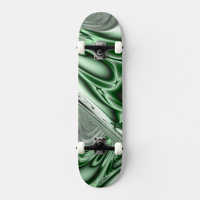 Blooming Green Fractal Skateboard (Front)