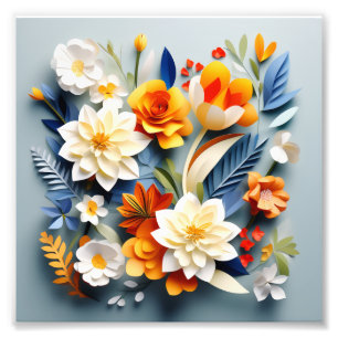 Blooming Handmade Paper Flowers Photo Print