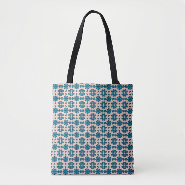 Blooming Harmony in Blue Tote Bag (Front)