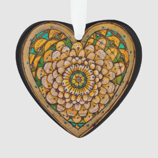 Blooming Heart and Smiling Blue Moon Ornament