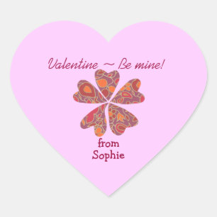 Blooming hearts personalized valentine sticker