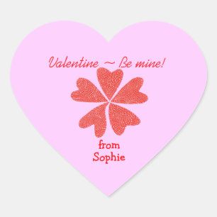Blooming hearts personalized valentine sticker