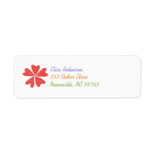 Blooming hearts return address label