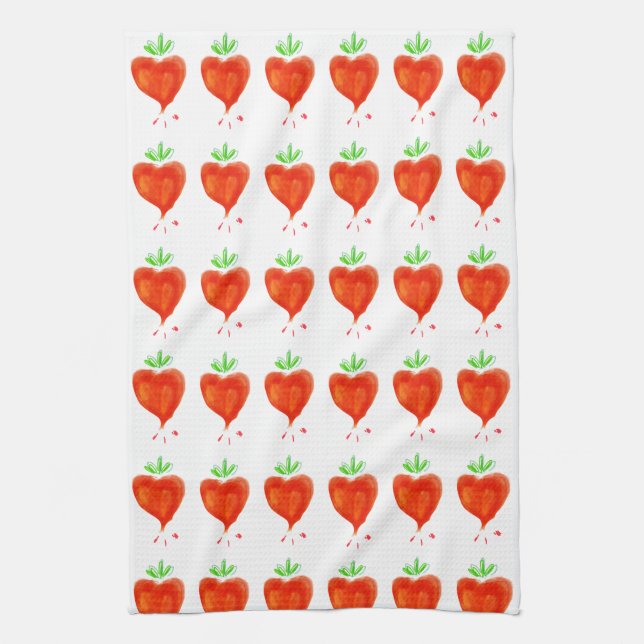 Blooming Hearts Tea Towel (Vertical)