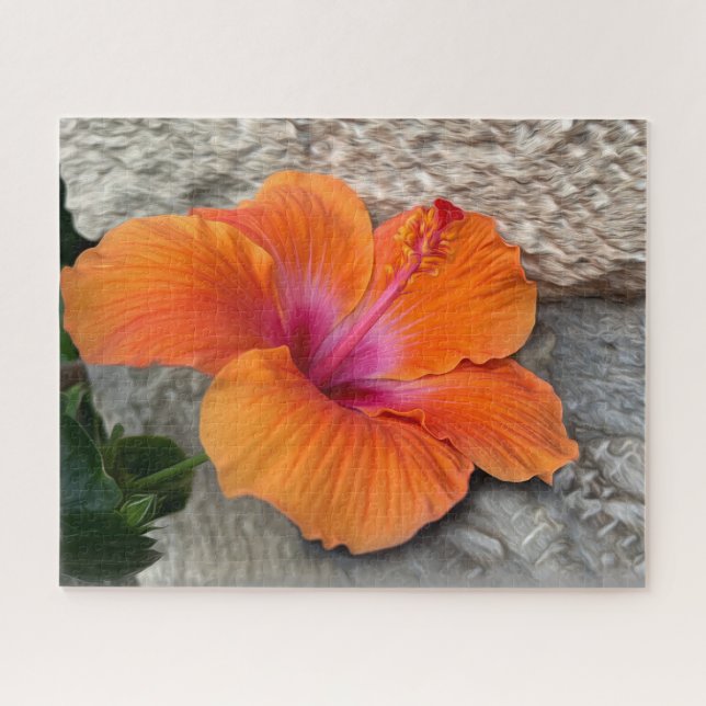 Blooming hibiscus jigsaw puzzle (Horizontal)