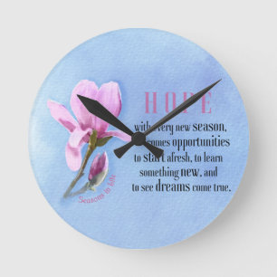 Blooming Hope Round Clock