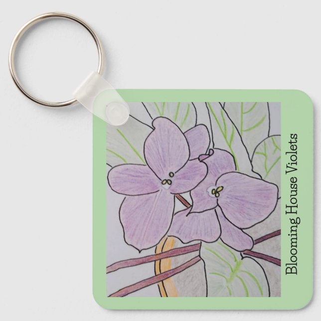 Blooming House Violets Key Ring (Front)