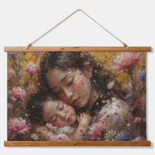 Blooming Hug – Mother & Child Floral Tapestry