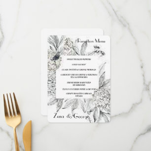 Blooming Hydrangeas Flat Wedding Menu Insert