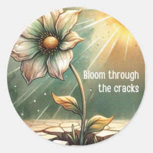 Blooming in Adversity – Floral Art Classic Round Sticker