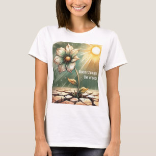 Blooming in Adversity – Floral Art T-Shirt
