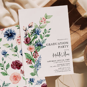 Blooming in Celebration Graduation Party Invitation