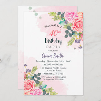 blooming into another year invitation card