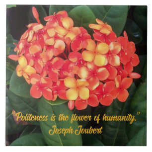 Blooming Ixora Ceramic Tile